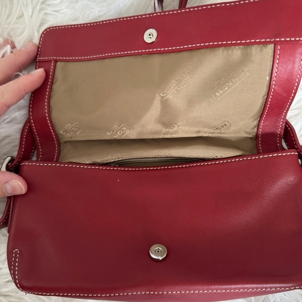 ❤️ Vintage Coach Legacy Burgundy Red Leather Mini Crossbody Bag #4280 ❤️ - Picture 6 of 9